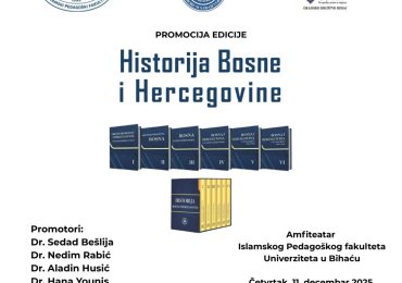 Najava promocije edicije “Historija Bosne i Hercegovine I-VI” u Bihaću