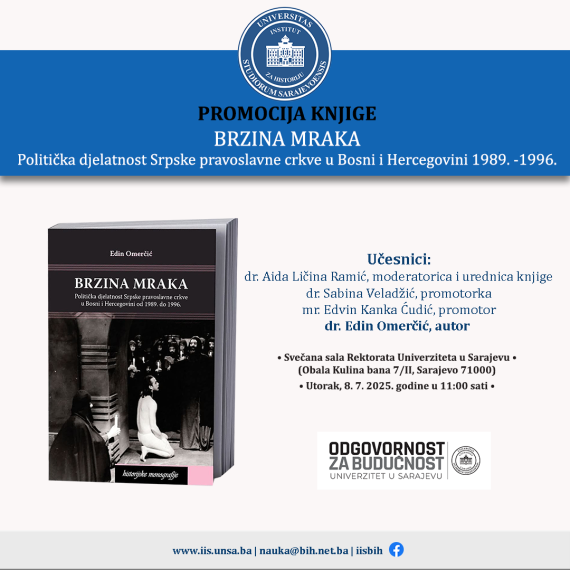 Promocija knjige “BRZINA MRAKA Politička djelatnost Srpske pravoslavne crkve  u Bosni i Hercegovini od 1989. do 1996.”